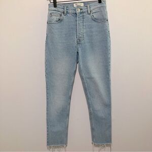 Reformation Jeans Women Size 26 Light Wash Button Fly Straight High Rise